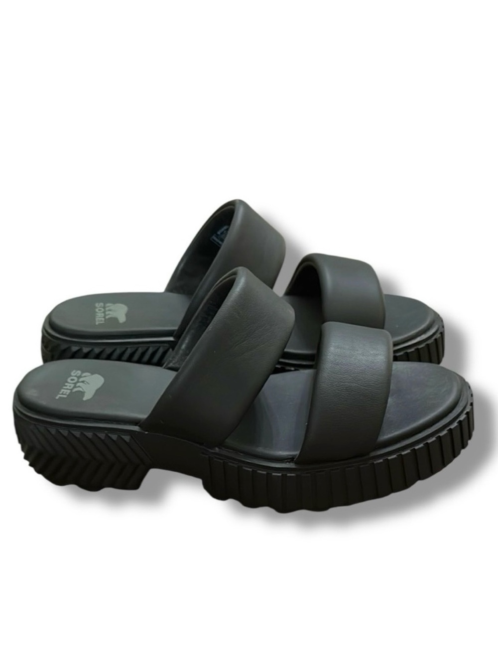 SOREL Ona Streetworks Slide Sandals Women’s Size 8 Black Chunky Platform Casual